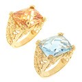 18k Gold over Sterling Silver CZ Ring