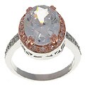 Sterling Silver Oval CZ Cocktail Ring