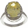Sterling Silver Oval CZ Bridal Ring