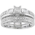 14k White Gold 3/4ct Diamond Wedding Ring Set