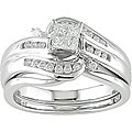 14k White Gold 1/3ct Diamond Wedding Ring Set
