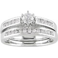 14k White Gold 3/4ct TDW Round and Princess Diamond Engagement Ring Set (G-I, SI2-I1)