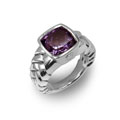 Scott Kay Sterling Silver Amethyst Ring