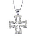 14k White Gold 1/4ct TDW Diamond Cross Pendant (K-L, I3)