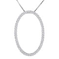 10k Gold 1/4ct TDW Diamond Oval Pendant (J-K/ I2)