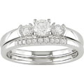 14k White Gold 1/2ct TW Diamond Wedding Ring Set