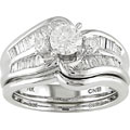 14k White Gold 1ct TDW Round and Baguette Diamond Wedding Ring Set (G-I, SI2-I1)
