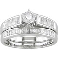 14k White Gold 1ct TW Diamond Wedding Ring Set