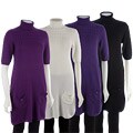 Population Half Sleeve Turtleneck Dress