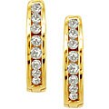10k Yellow Gold 1/4ct Diamond Hoop Earrings ( K-L, I3 )