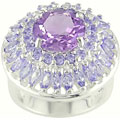 Sterling Silver Tanzanite Amethyst Ring