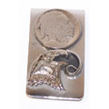 Handcrafted Eagle and Nickel Money Clip (Native American)