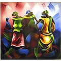 Dancing Market Women Canvas Painting (Ghana)