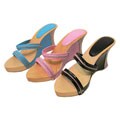 Journee Collection Double Strap Wood Wedge Heels