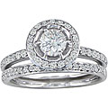 14k White Gold 1ct TDW Round Diamond Bridal Set (G-H, I1)