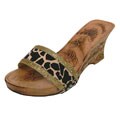 Journee Collection Carved Wood Giraffe Sandal