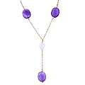 14k Gold Cultured Pearl Amethyst Necklace