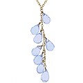 14k Yellow Gold and Blue Topaz Drop Necklace