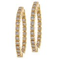 14k Yellow Gold 1-1/2ct Diamond Hoop Earrings ( I-J, I1-I2 )