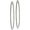 14k White Gold 2ct Diamond Hoop Earrings
