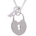 Sterling Silver Padlock and Key Necklace