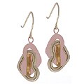 10k Yellow Gold Double Hearts Drop Earrings