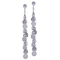 14k White Gold Flat Disc Dangling Earrings