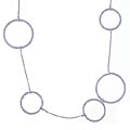 14k White Gold Circle and Chain Necklace