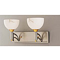 Luxor 2000 Brushed Steel/ Gold 2-light Bath Light