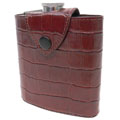 Bass Genuine Leather Croc Skin 6-ounce Flask