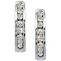 10k White Gold 1/4ct Diamond Hoop Earrings (K-L, I3 )