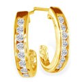 10k Yellow Gold 1/4ct TDW Diamond J Hoop Earrings ( K-L,I3)