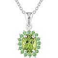 Sterling Silver Peridot Tsavorite Pendant