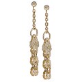 14k Yellow Gold Rope Drop Dangling Earrings