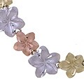 14k Tri-tone Gold Flower Link Necklace