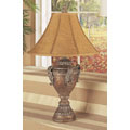 Antique Style Silk Shade Table Lamps (Set of 2)