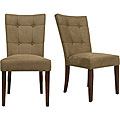 Tufted-back Buckskin Microfiber Side Chairs (Set of 2)