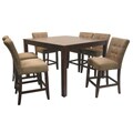 Metro Pub Buckskin Microfiber 5-piece Dining Set