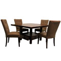 Aiden Tufted-back Buckskin 5-piece Dining Set