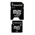 Transcend 2GB Mini SD 80x Memory Card w/ Adapter