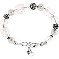 Rock Crystal Quartz Bali Bead Bracelet