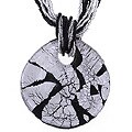 Blown Murano Glass Silver & Black Necklace