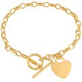 14k Yellow Gold Heart Tag Bracelet