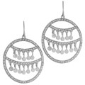 14k White Gold Circles Chandelier Earrings