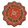 Hand-tufted Star Red Wool Rug (8 ft Round)