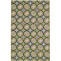 Hand-hooked Oxford Tile Wool Rug (7'6 x 9'6)