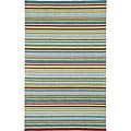Hand-hooked Tidal Stripe Wool Rug (2'3 x 7'10)