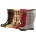 On Your Feet Satra Women's Plaid Print Rain Boots