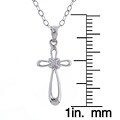 14k White Gold Diamond Open Cross Pendant