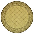 Indoor/ Outdoor Plaid Natural Brown Rug (5'3 Round)